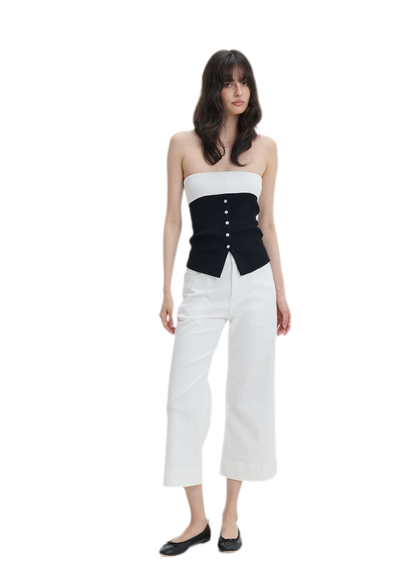 French Colorblock Bandeau Top