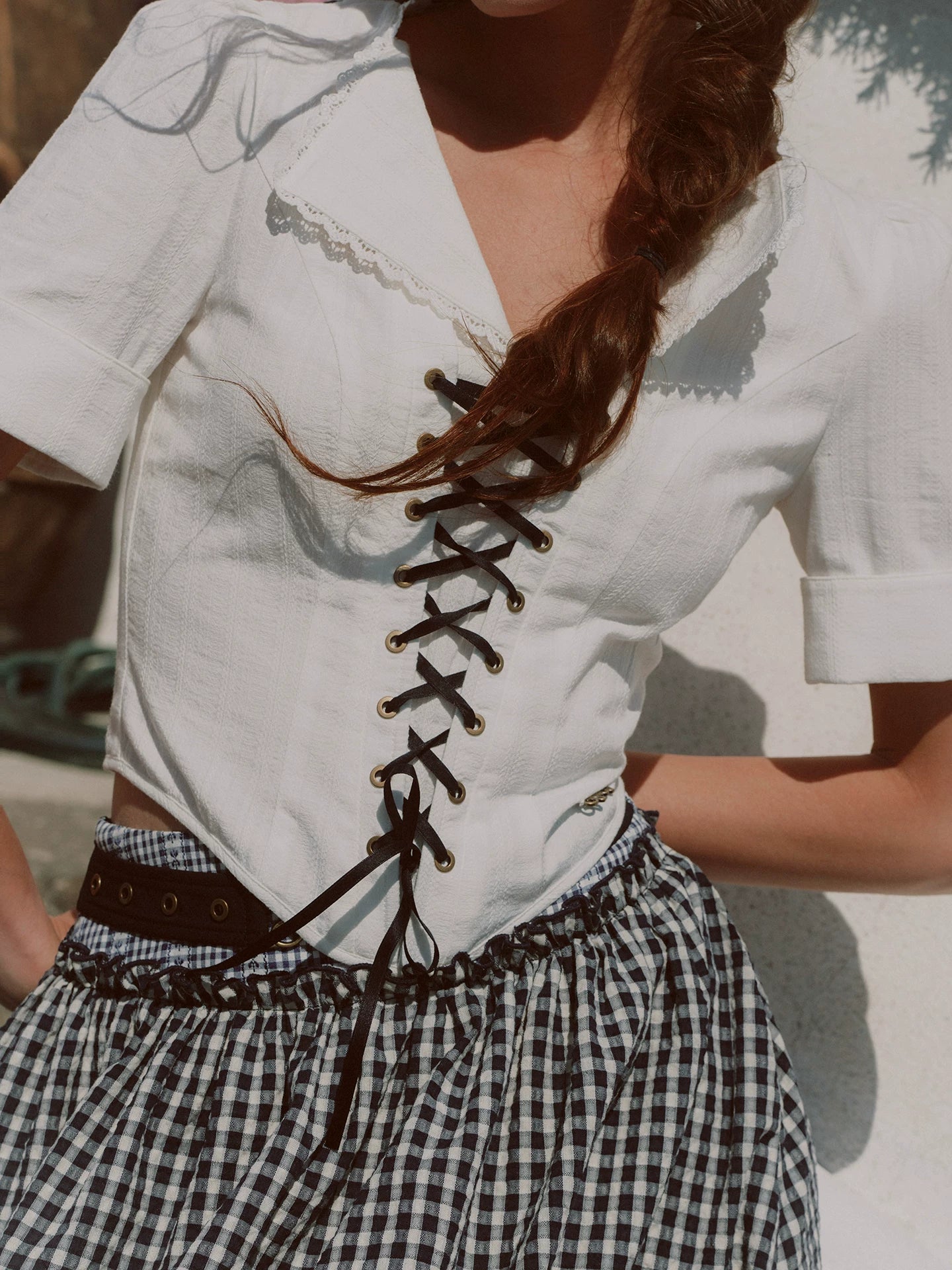 Jacquard Sailor Collar Skirt Set