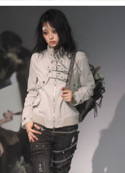 Detachable Washed Short Jacket