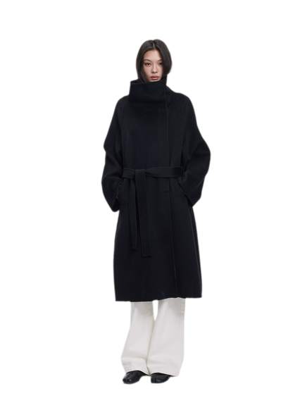 Double-Faced Wool Belted Coat