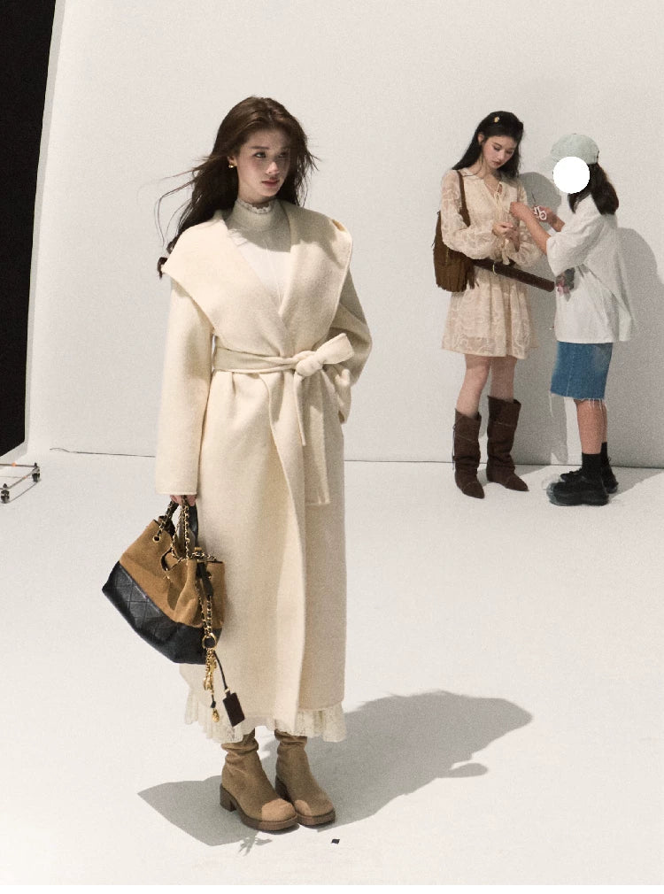 Double-Faced Wool Belted Coat