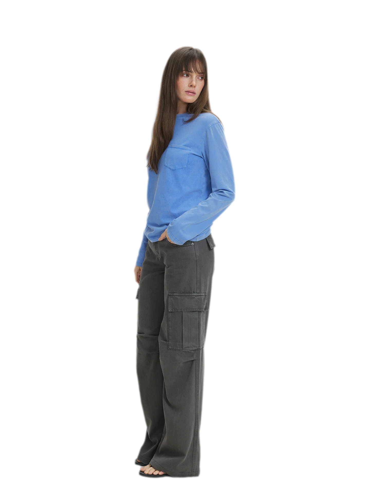 Pocket Detail Long-Sleeve T-Shirt
