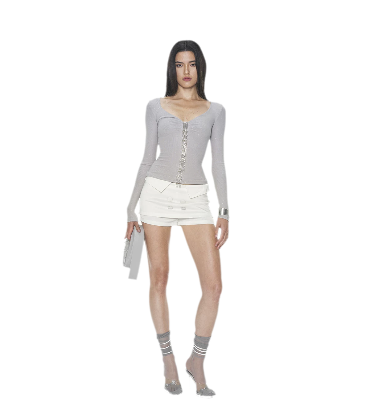 Lustrous Folded Skort Set