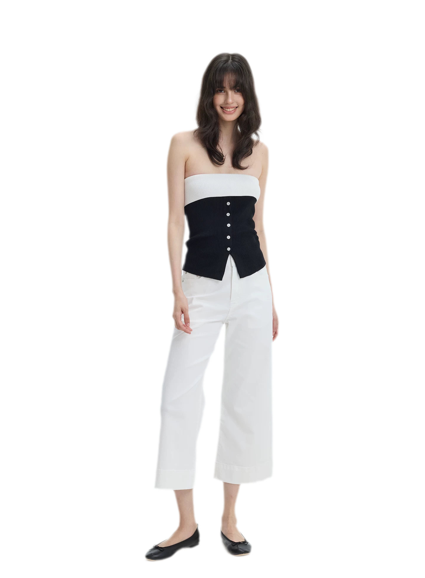 French Colorblock Bandeau Top