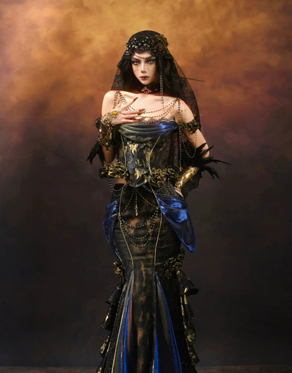 Gold Jacquard Sculptural Corset