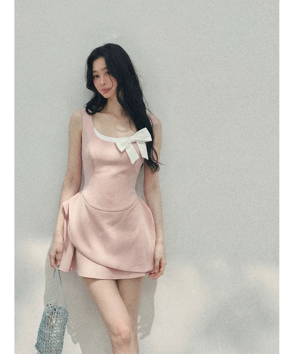 Sleek Bowknot Mini Dress