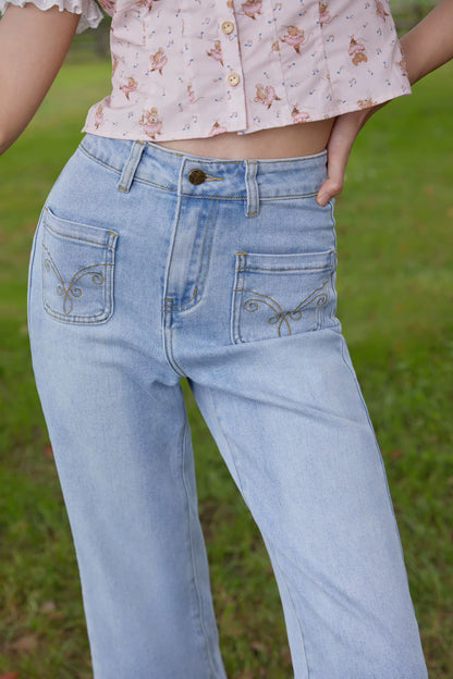 High-Waist Flared Jeans