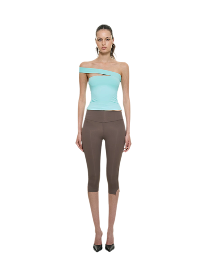 Bare-Feel Slit Capri Pants