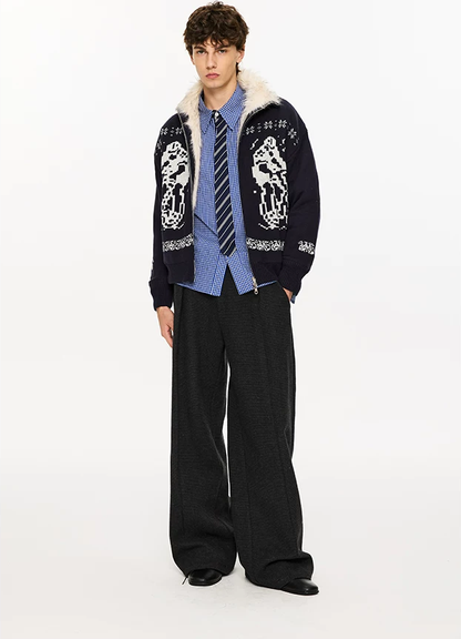 Fair Isle Relaxed Cardigan Sweater