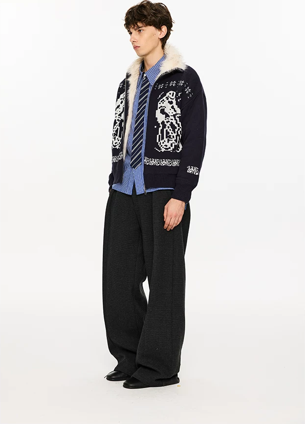 Fair Isle Relaxed Cardigan Sweater