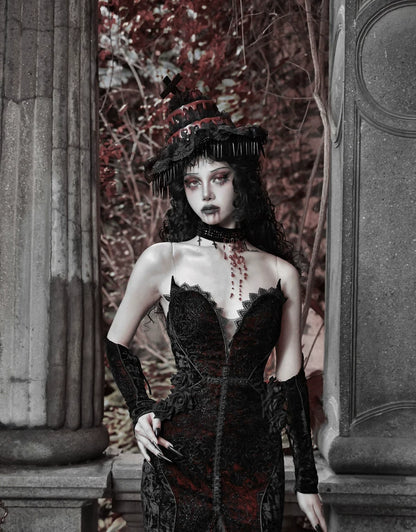 Velvet Gothic Mermaid Dress