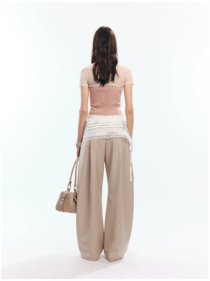 Floral Print Loose Wide Leg Pants