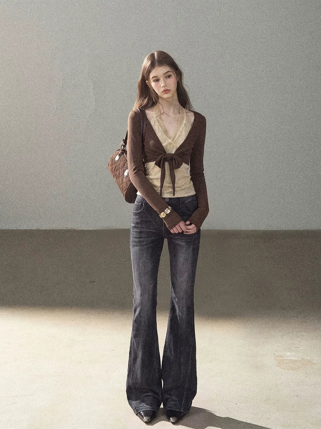 Lace Wrap Cropped Top