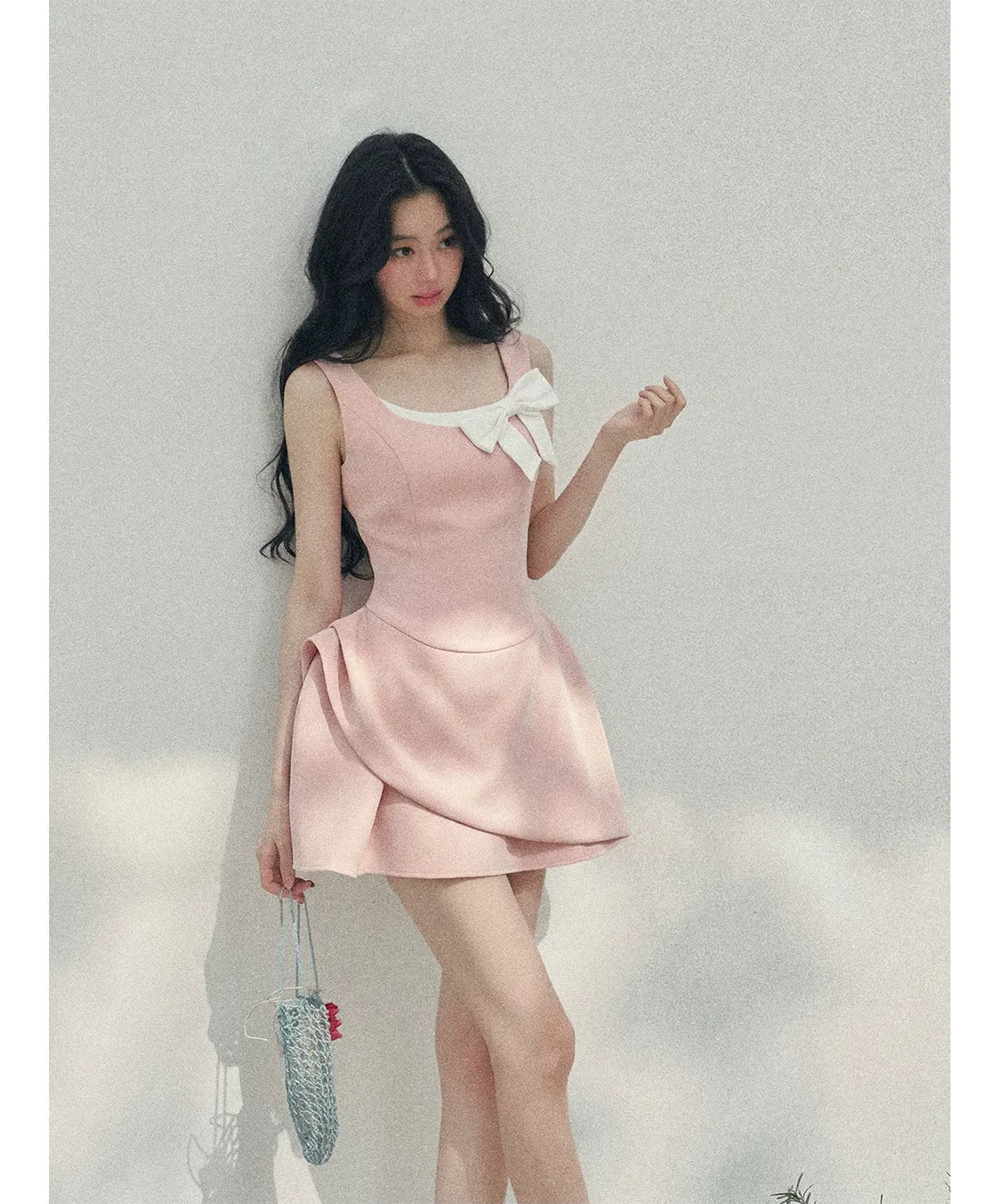 Sleek Bowknot Mini Dress