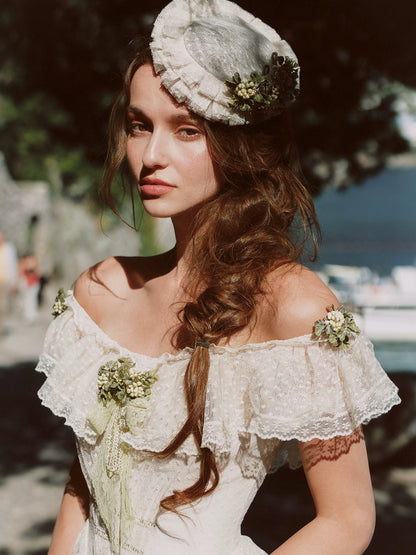 French Lace Princess Midi Dress