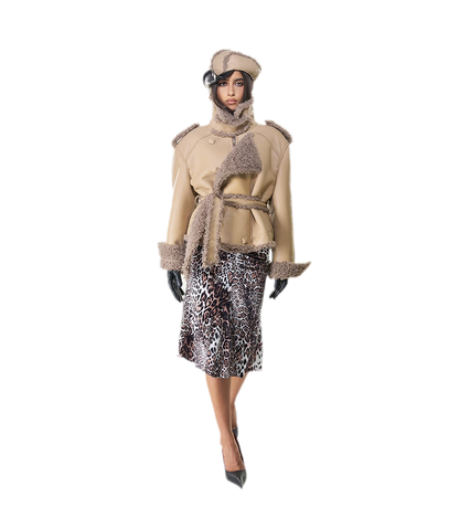 Reversible Fur Leather Cropped Jacket