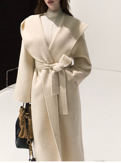 Double-Faced Wool Belted Coat