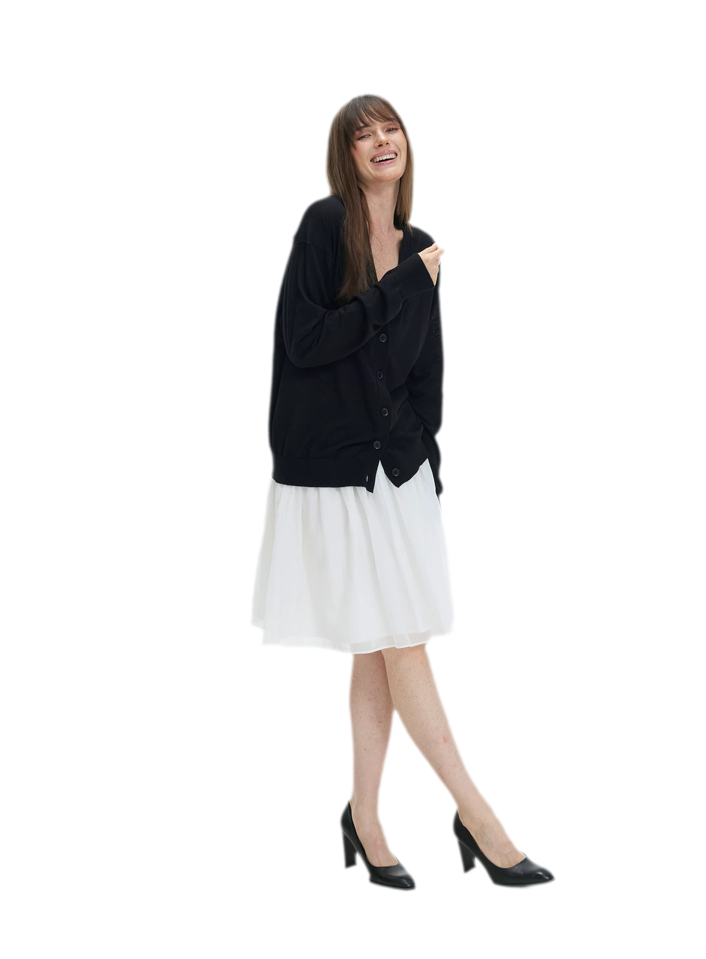 Pleated Chiffon Midi Skirt