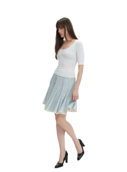 Floral Lace Midi Skirt