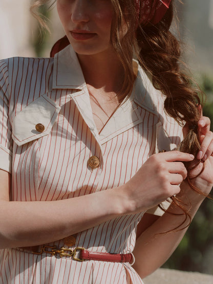Vintage Striped Cotton Dress