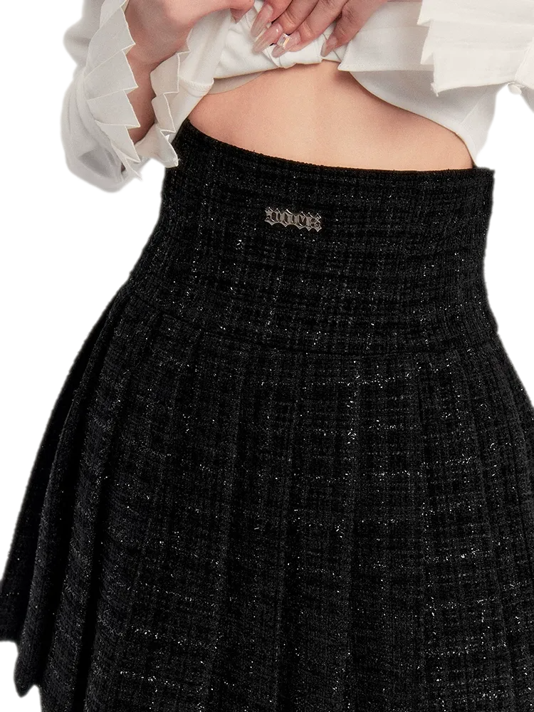 Tweed Ruffle Shirt Jacket Set
