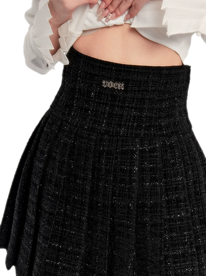 Tweed Ruffle Shirt Jacket Set