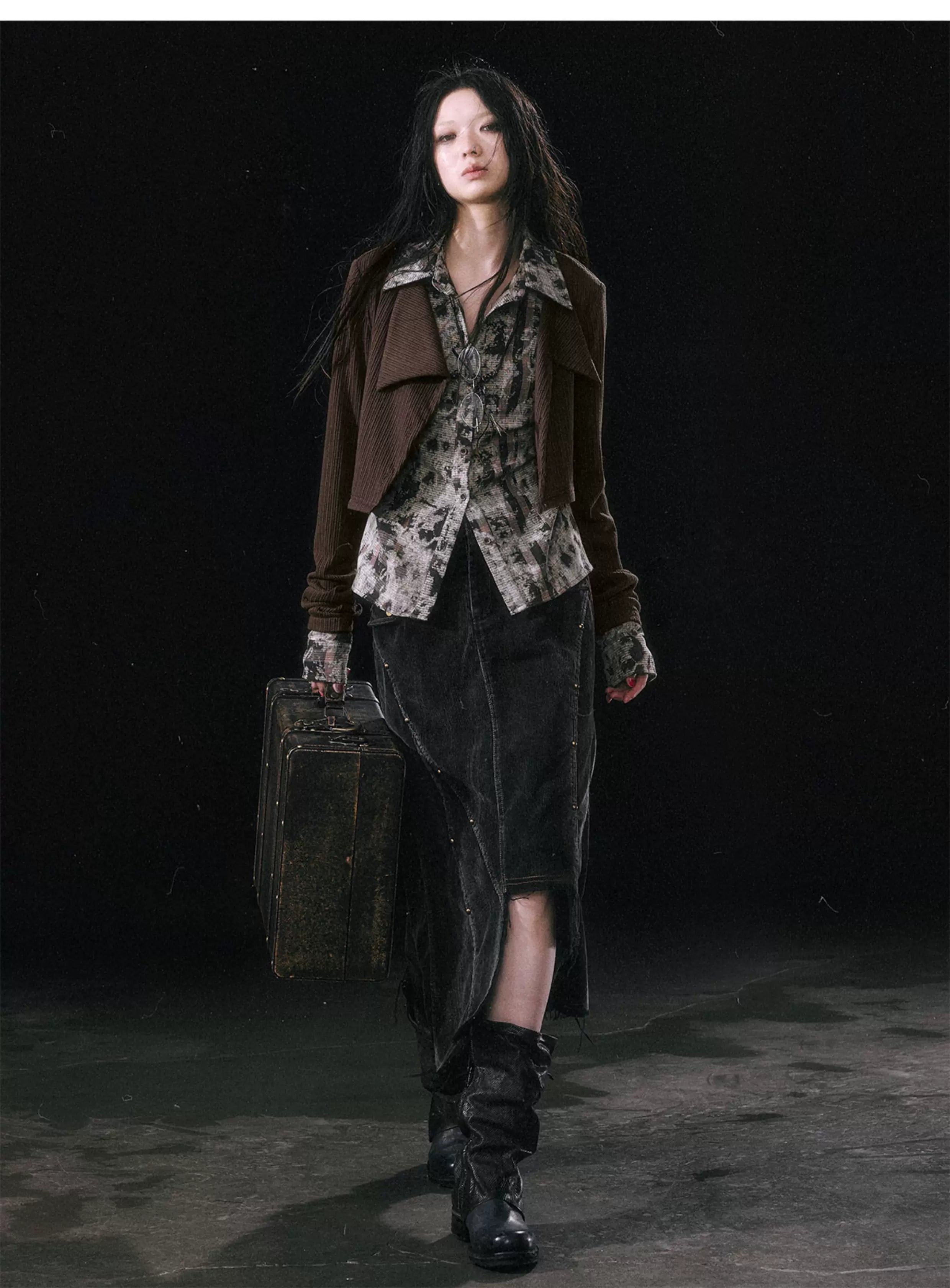 Faux Layered Patchwork Shirt