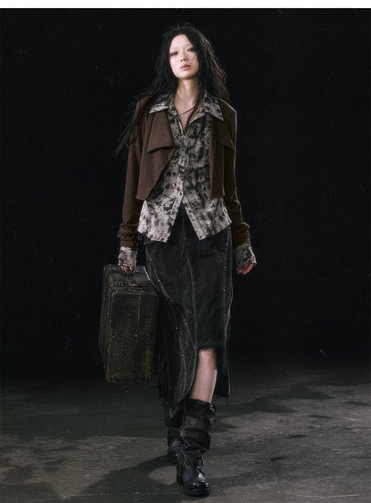Faux Layered Patchwork Shirt