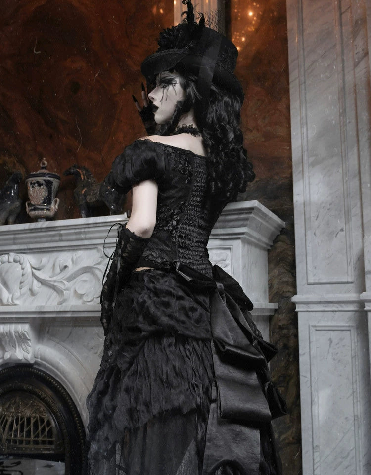 Gothic Bustle Train Skirt
