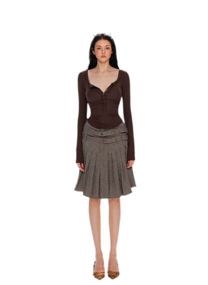 Lyocell Ruched Long Sleeve Top