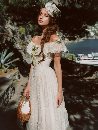 French Lace Princess Midi Dress