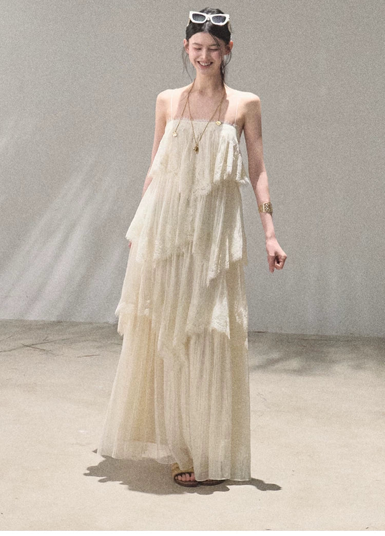 Textured Lace Trim Dress