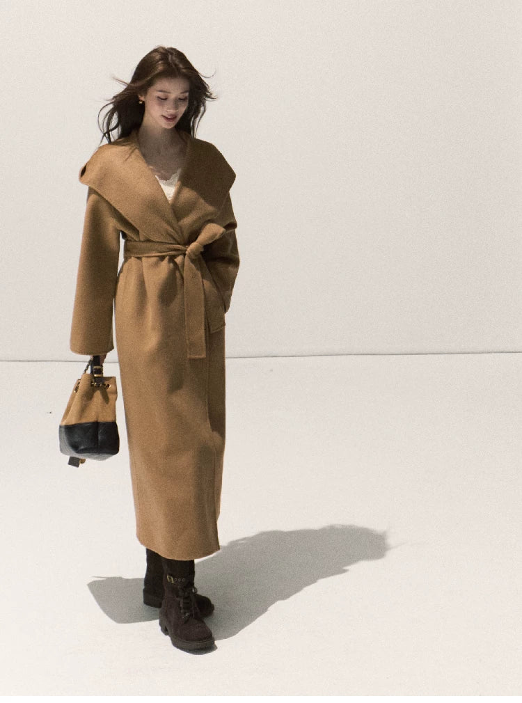 Double-Faced Wool Belted Coat