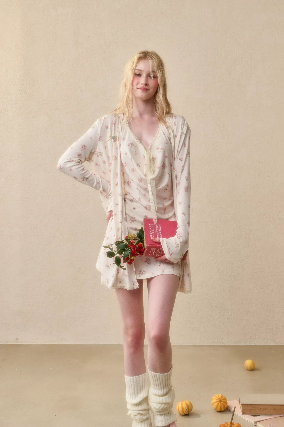 Watercolor Floral Knit Set