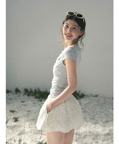 Lace A-Line Mini Skirt