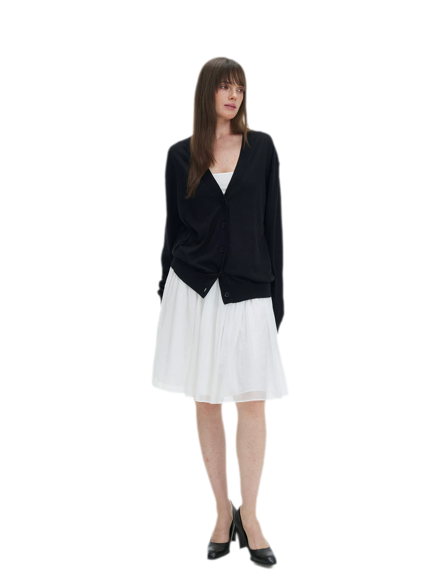 Pleated Chiffon Midi Skirt