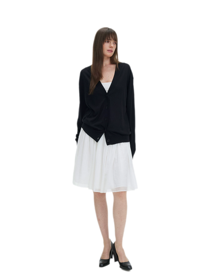 Pleated Chiffon Midi Skirt