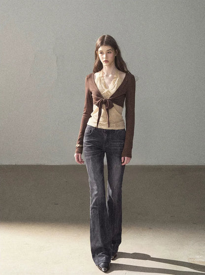 Lace Wrap Cropped Top