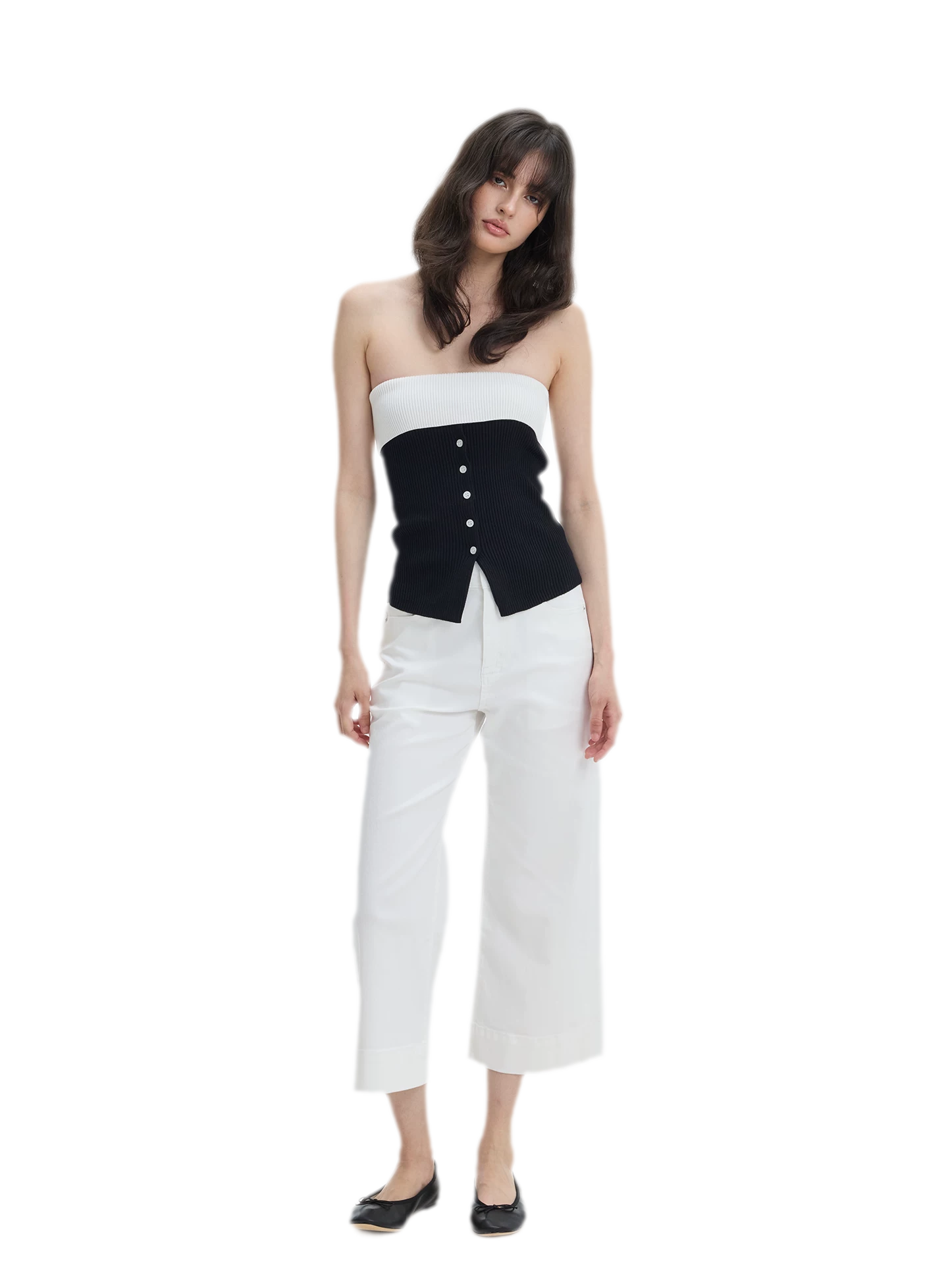 French Colorblock Bandeau Top