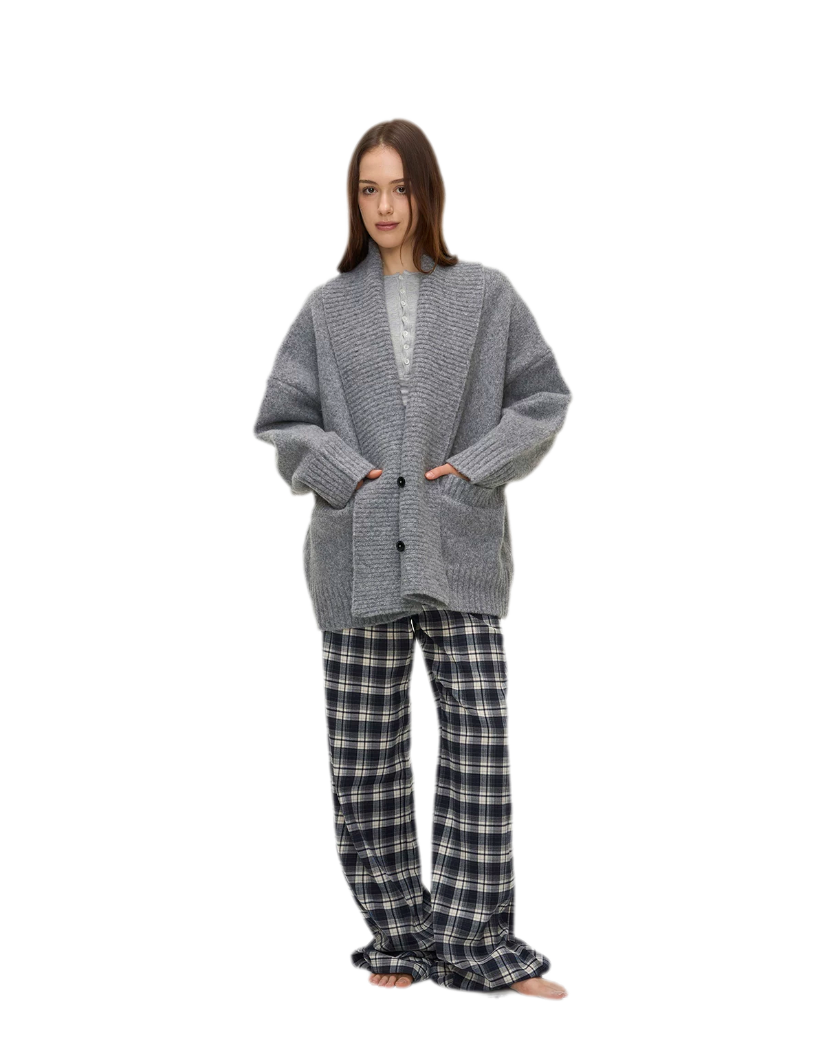 Dense Knit Shawl Cardigan