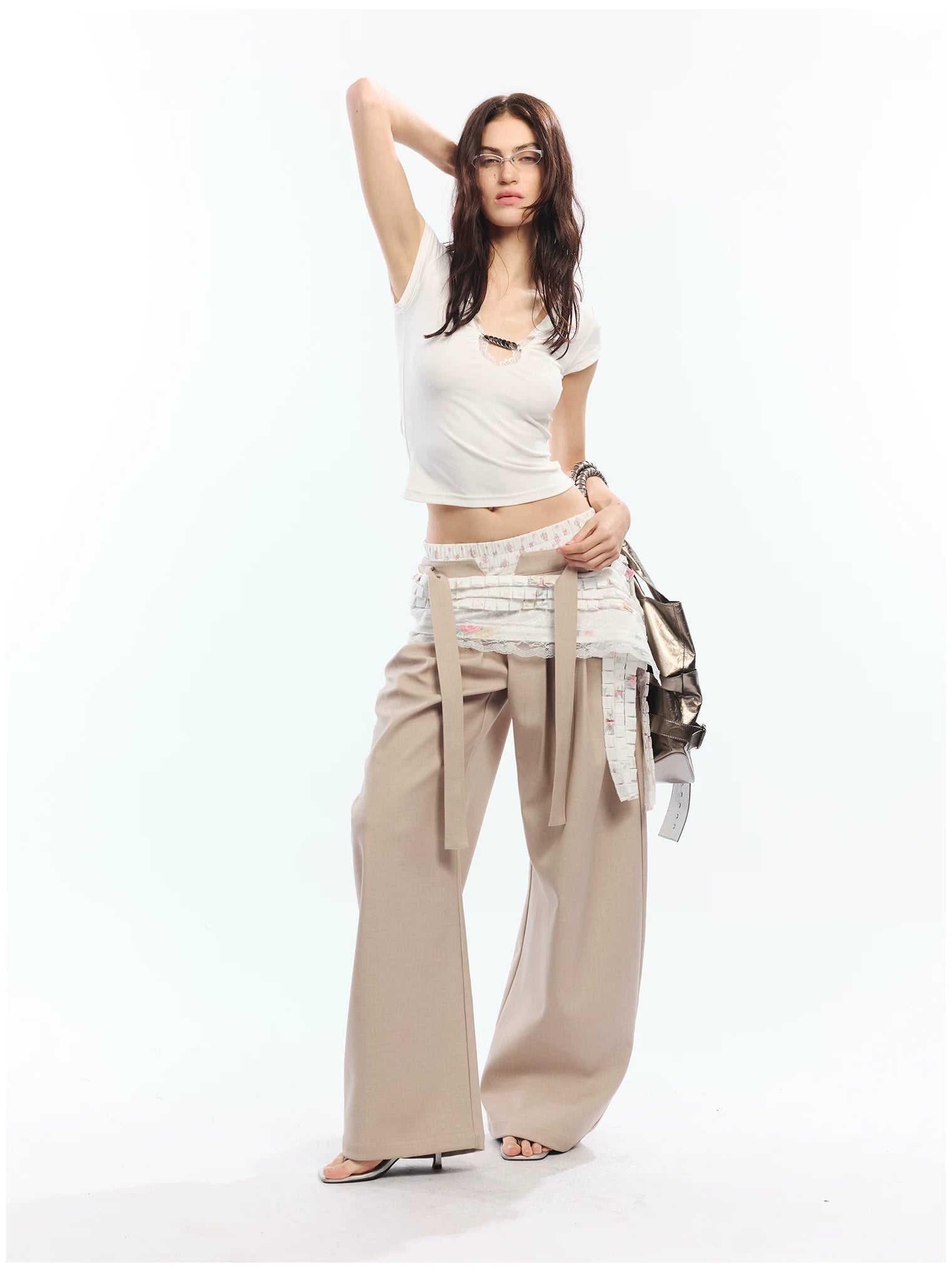 Floral Print Loose Wide Leg Pants