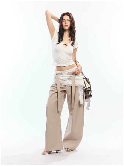 Floral Print Loose Wide Leg Pants