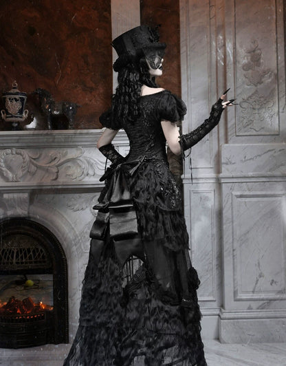 Gothic Bustle Train Skirt