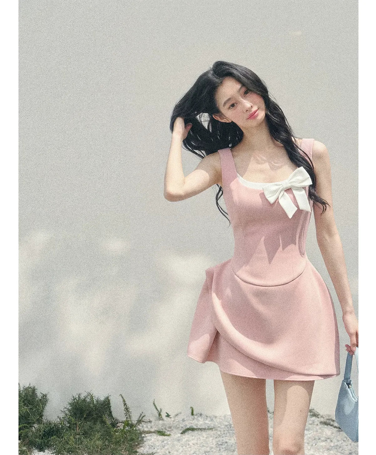 Sleek Bowknot Mini Dress