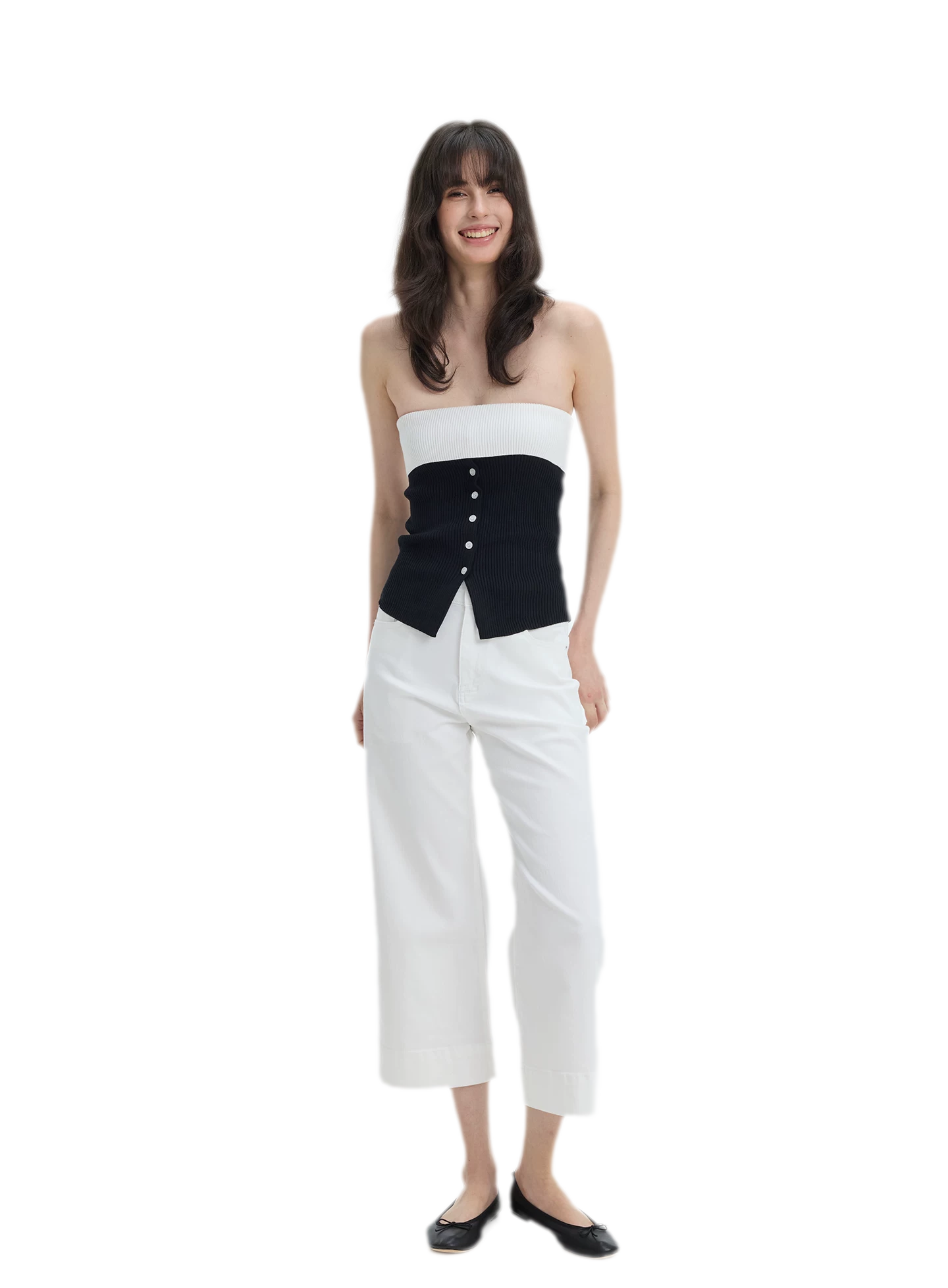 French Colorblock Bandeau Top