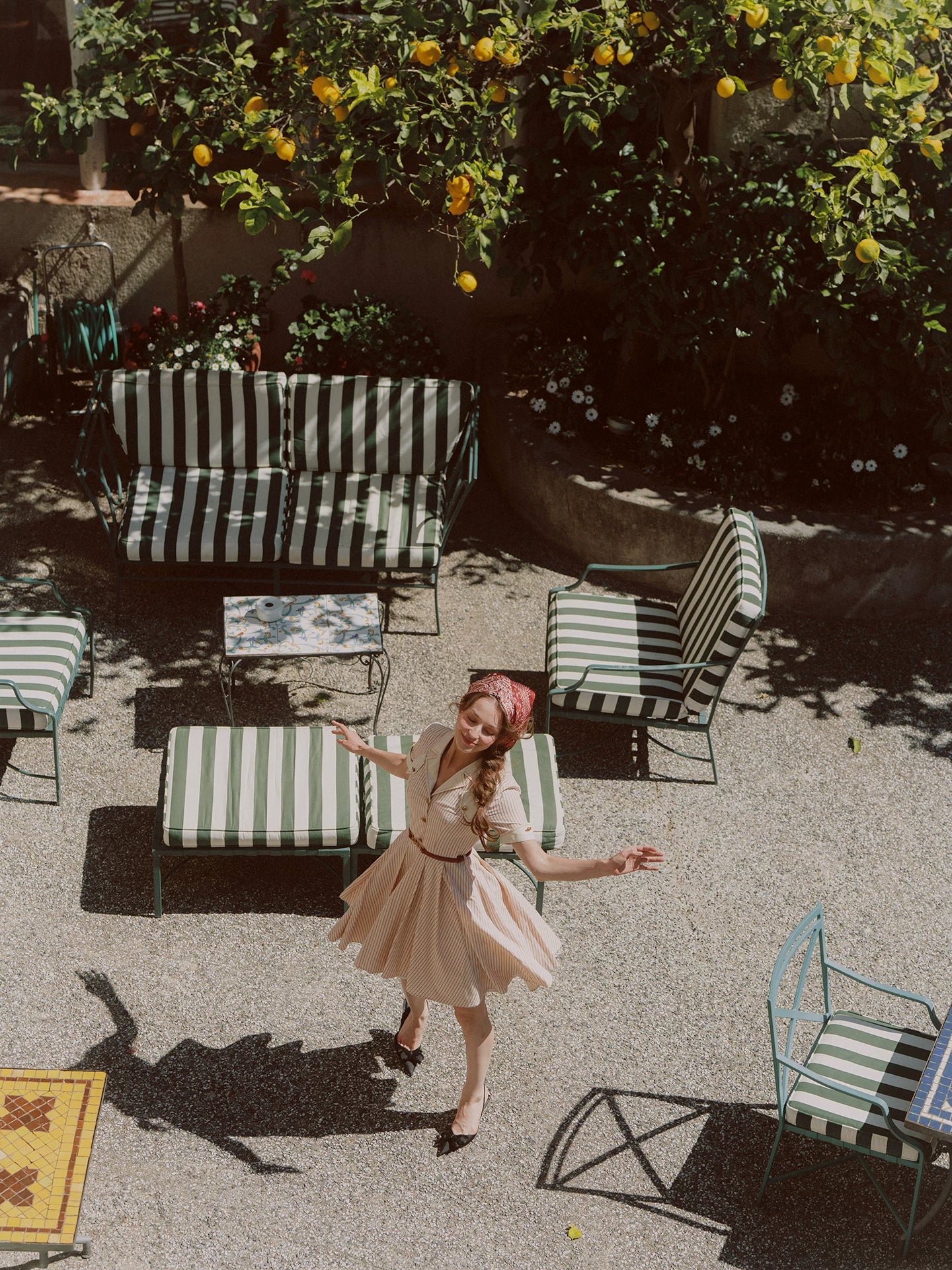 Vintage Striped Cotton Dress