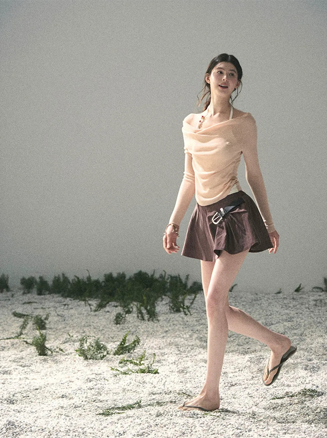 Fake Two-Piece Halter Top