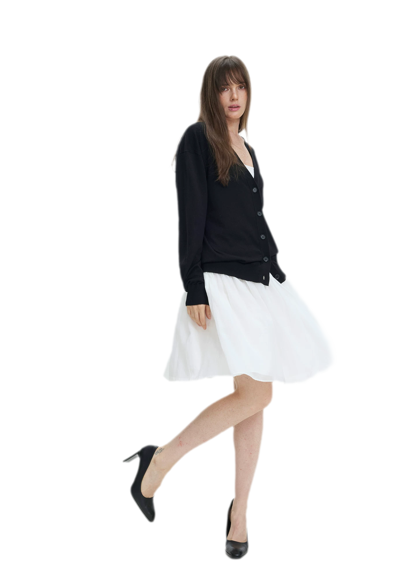 Pleated Chiffon Midi Skirt