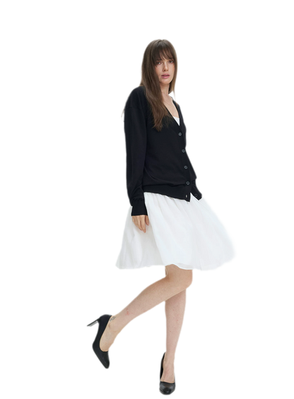 Pleated Chiffon Midi Skirt