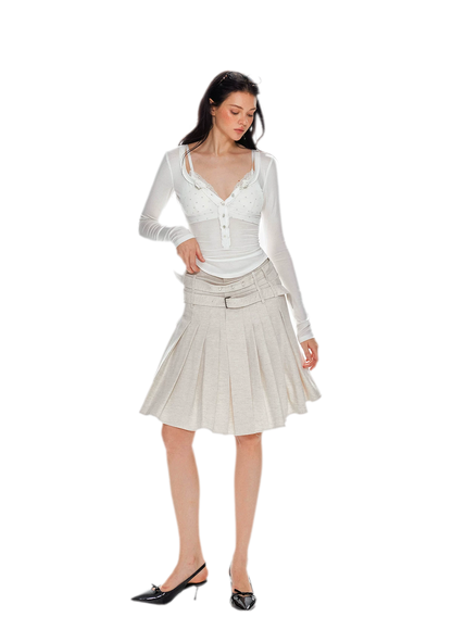 Lyocell Ruched Long Sleeve Top